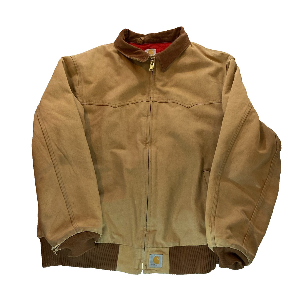 Vintage Carhartt J13 BRN Work Jacket 3XL Tall Red Duck Qulilted Lining